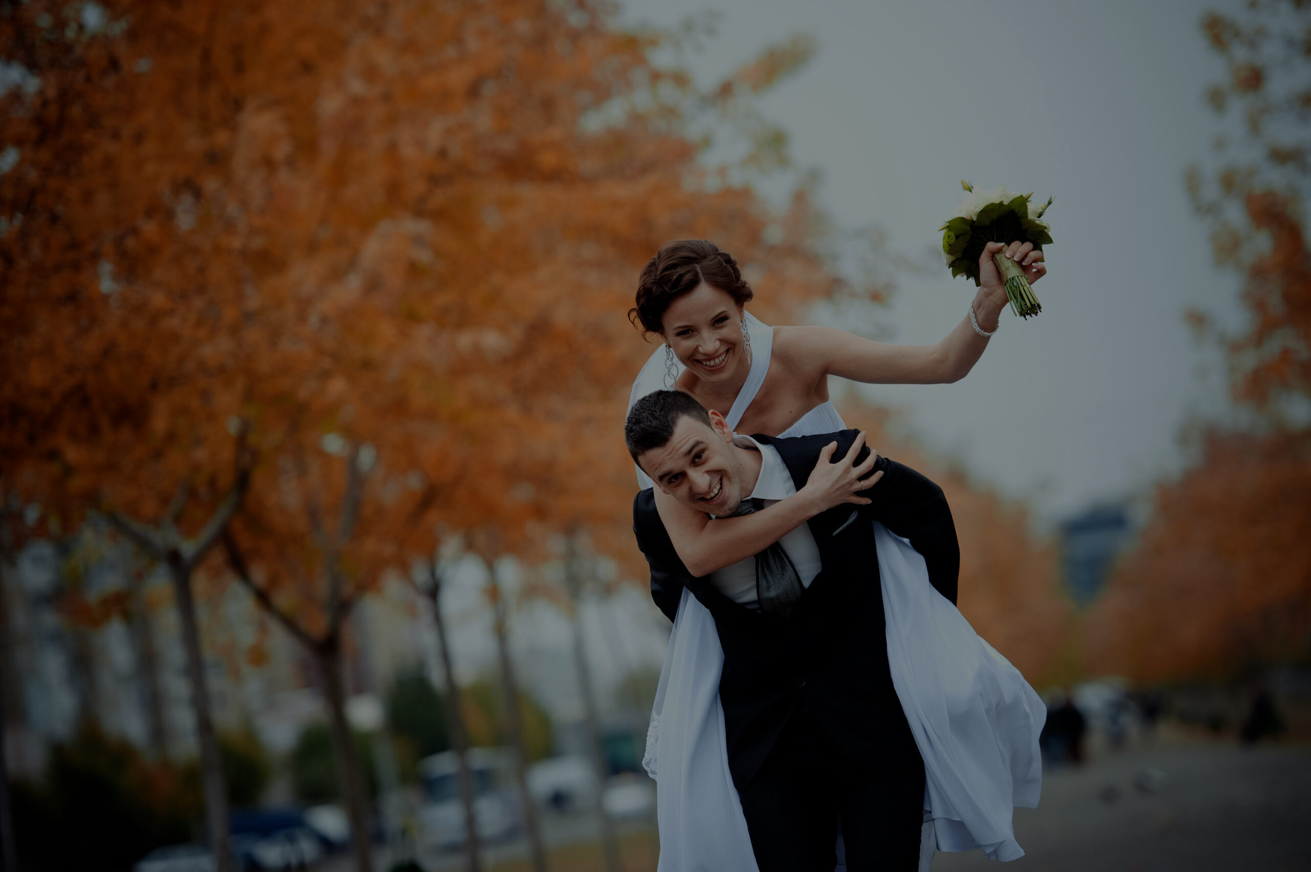 A beautiful bride and groom